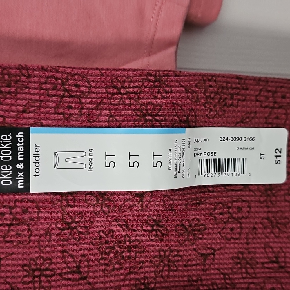 Okie Dokie Rose Long Sleeve Top and Pants. 5T. Nwt. - Picture 3 of 4